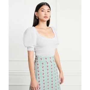 Hill House The Aiko Nap Top White Large NWT!